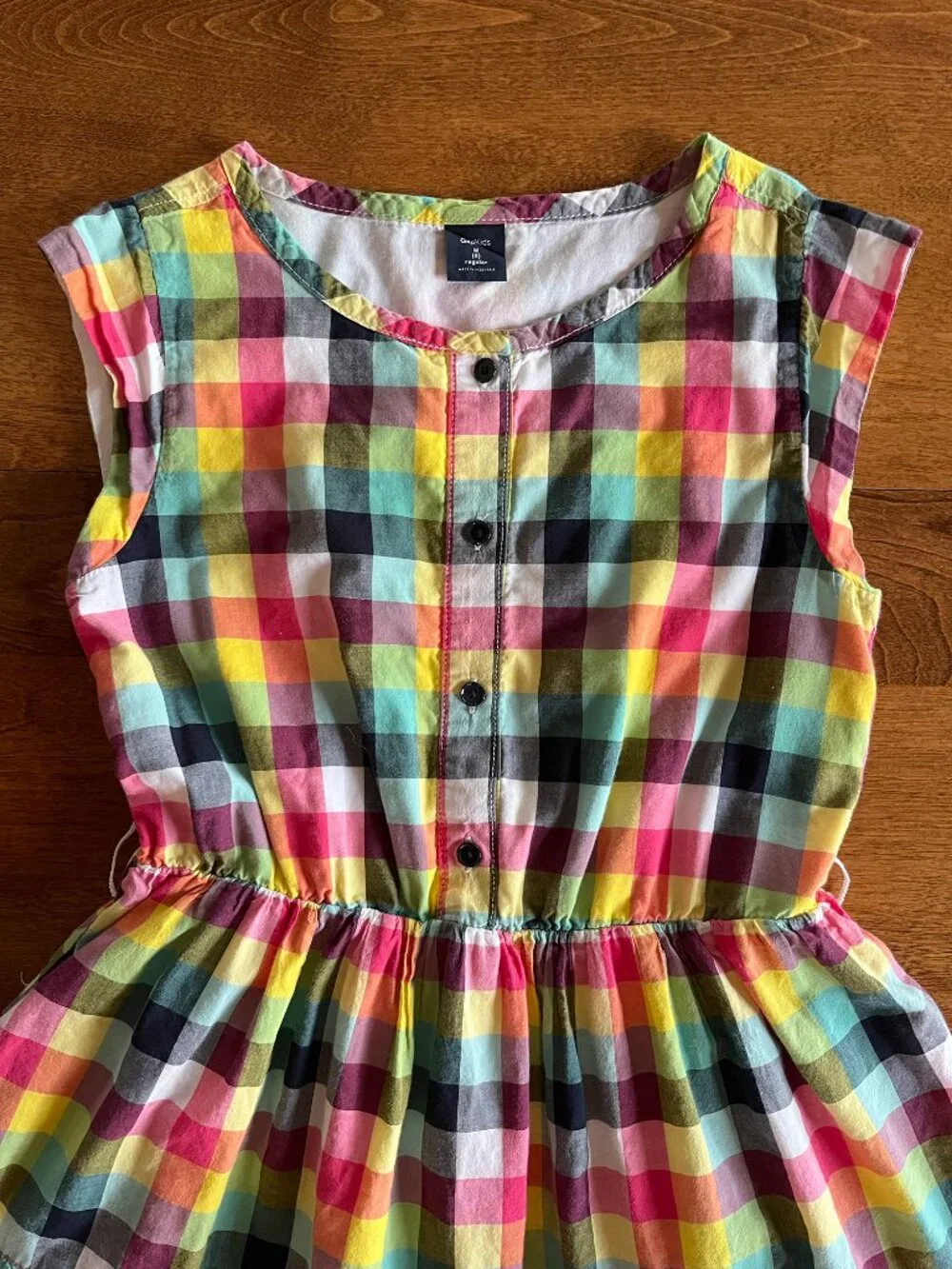 Gap colorful plaid sun dress M 8